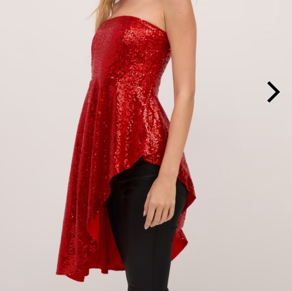 Sequin Strapless Maxi Top - Large